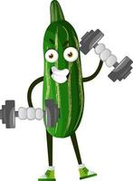 komkommer hijs- gewichten, illustratie, vector Aan wit achtergrond.
