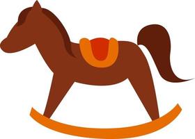 houten paard, illustratie, vector Aan wit achtergrond.
