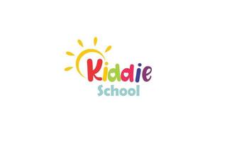 kiddie school- elementair kleurrijk vector logo ontwerp illustratie