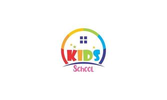 kiddie school- elementair kleurrijk vector logo ontwerp illustratie