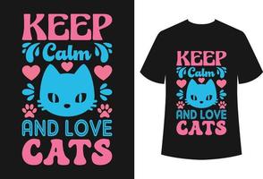 katten t-shirt ontwerp vector