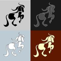 paard icoon set. paarden stallen teken. ruiter merk embleem. Koninklijk hengst logo. vector illustratie.