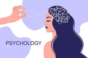 psychotherapie of psychologie concept spandoek. vector illustratie