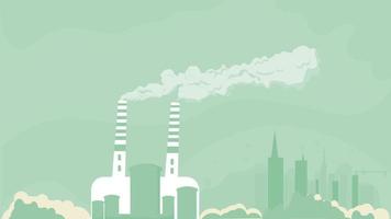 vector illustratie van panoramisch silhouet landschap met fabriek gebouwen en verontreiniging in vlak ontwerp stijl.