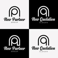 brief np nq monogram symbool modern elegant stijl identiteit bedrijf logo ontwerp vector