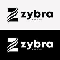 reeks brief z monogram eerste stijl haar- paard veehouder logo ontwerp vector