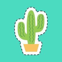 sticker lijn besnoeiing cactus. dag van de dood viering elementen. mooi zo voor afdrukken, affiches, logo, partij decoratie, groet kaart, enz. vector