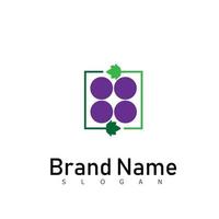 fruit druif logo ontwerp natuur symbool vector