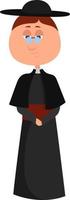 Katholiek priester,illustratie,vector Aan wit achtergrond vector