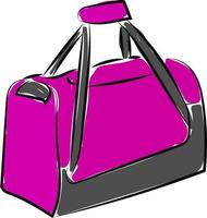 roze sport tas, illustratie, vector Aan wit achtergrond.