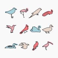 verzameling van vogelstand vormen vector