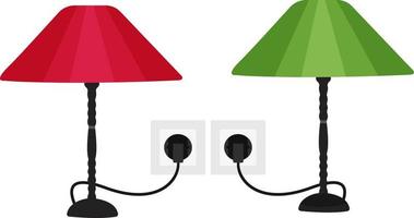 twee lampen ,illustratie, vector Aan wit achtergrond.