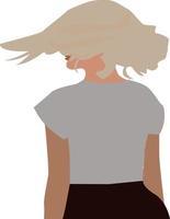 blond meisje, illustratie, vector Aan wit achtergrond.