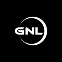 gnl brief logo ontwerp in illustratie. vector logo, schoonschrift ontwerpen voor logo, poster, uitnodiging, enz.