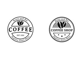 koffie winkel resto en bar logo ontwerp vector