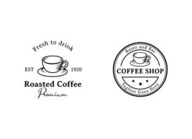 koffie winkel resto en bar logo ontwerp vector