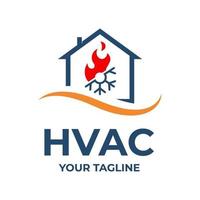 hvac, huis verwarming en lucht conditioning logo installatie vector