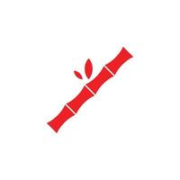 eps10 rood vector bamboe met bladeren abstract solide kunst icoon geïsoleerd Aan wit achtergrond. bamboe boom symbool in een gemakkelijk vlak modieus modern stijl voor uw website ontwerp, logo, en mobiel app