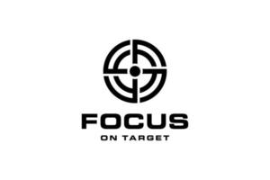 zwart focus gemakkelijk logo concept vector