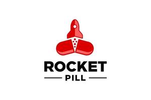 rood raket pillen logo vector