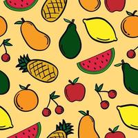 fruit verzameling naadloos patroon achtergrond vector