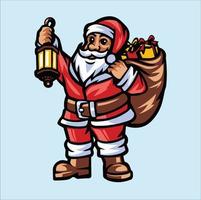 de kerstman claus Holding een lamp vector