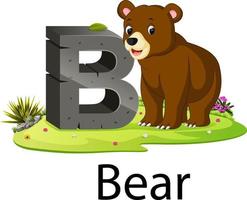 dierentuin dier alfabet b voor beer met de dier naast vector