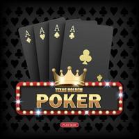 poker spel casino online, zwart vier azen poker kaart Aan donker achtergrond, web achtergrond sjabloon voor internetten, vector illustratie