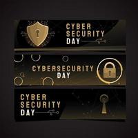 krachtige beveiliging op de dag van cyberbeveiliging vector