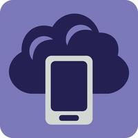 telefoon met wolk, illustratie, vector Aan een wit achtergrond.