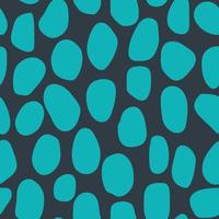 naadloos polka punt patroon, ronde chaotisch vormen, blauw Aan een zwart achtergrond vector