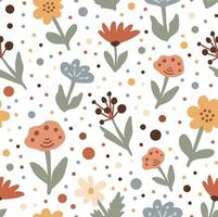 abstract neutrale pale kleur verschillend bloemen reeks naadloos patroon. vector