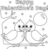 gelukkig valentijnsdag dag liefde vogelstand kleur bladzijde vector