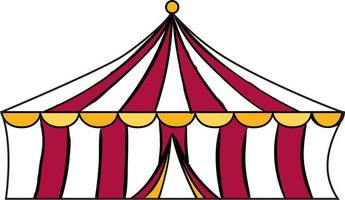 circus tent, illustratie, vector Aan wit achtergrond.