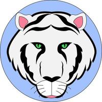 wit Siberisch tijger, illustratie, vector Aan wit achtergrond.