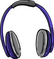 blauw oortelefoons, illustratie, vector Aan wit achtergrond