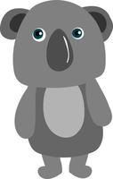 grijs koala, illustratie, vector Aan wit achtergrond.