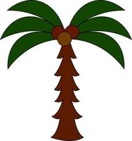 palm boom, illustratie, vector Aan wit achtergrond