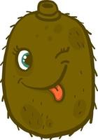 knipogen kiwi fruit , illustratie, vector Aan wit achtergrond