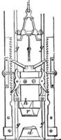 stempelen machine, wijnoogst illustratie. vector