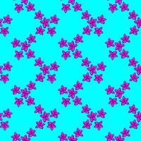 klein Purper bloemen, naadloos patroon Aan blauw achtergrond. vector