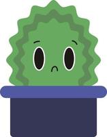 verdrietig weinig cactus, illustratie, vector Aan wit achtergrond.