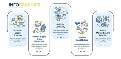 omgang met inflatie in bedrijf rechthoek infographic sjabloon. gegevens visualisatie met 5 stappen. bewerkbare tijdlijn info grafiek. workflow lay-out met lijn pictogrammen. vector