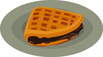 zoet wafel, illustratie, vector Aan wit achtergrond.