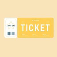 geel ticket. sjabloon ticket. vector