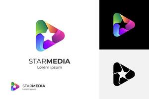 gemakkelijk ster media Speel logo ontwerp. Speel knop symbool icoon ontwerp element voor multimedia vector