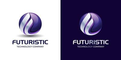 eerste brief f technologie logo ontwerp. futuristische merk logo met wereldbol vorm ontwerp concept. brief f 3d ontwerp cirkel logo sjabloon voor bedrijf en zakelijke identiteit vector