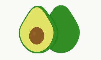 avocado. de fruit is geheel en in sectie. geïsoleerd Aan een wit achtergrond. concept. vector illustratie