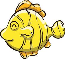 geel vis, illustratie, vector Aan wit achtergrond.