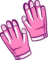 roze handschoenen, illustratie, vector Aan wit achtergrond.